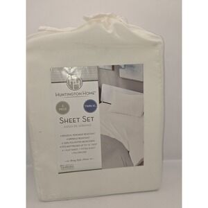 New Huntington Home White Twin 3 Piece Sheets